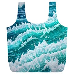 Waves On The Ocean Ii Full Print Recycle Bag (xxl) by GardenOfOphir