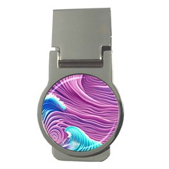 Pink Water Waves Money Clips (round)  by GardenOfOphir