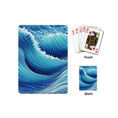Simple Summer Wave Pattern Playing Cards Single Design (mini) by GardenOfOphir