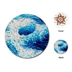 Abstract Blue Ocean Wave Ii Playing Cards Single Design (round) by GardenOfOphir