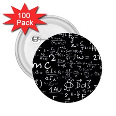 E=mc2 Text Science Albert Einstein Formula Mathematics Physics 2 25  Buttons (100 Pack)  by Jancukart