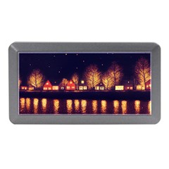 Night Houses River Bokeh Leaves Landscape Nature Memory Card Reader (mini) by Ravend