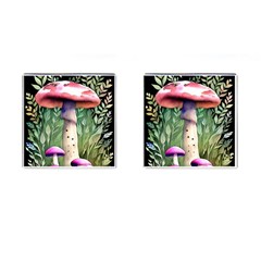 Mushroom Foraging In The Woods Cufflinks (square) by GardenOfOphir