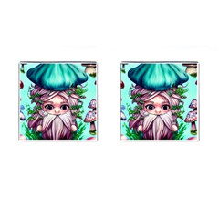 Witchy Forest Mushrooms Cufflinks (square) by GardenOfOphir