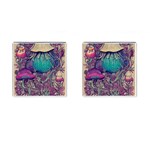 Natural Forest Fairy Mushroom Foraging Cufflinks (Square) Front(Pair)