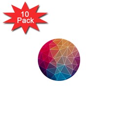 Multicolored Geometric Origami Idea Pattern 1  Mini Buttons (10 Pack)  by Jancukart