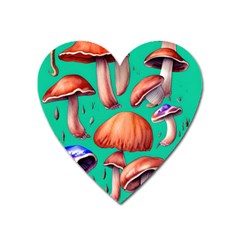 Mushroom Forest Heart Magnet by GardenOfOphir