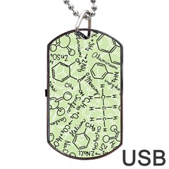 Multicolored Chemical Bond Illustration Chemistry Formula Science Dog Tag Usb Flash (one Side) by Jancukart