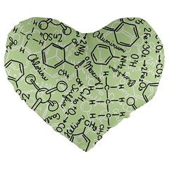 Multicolored Chemical Bond Illustration Chemistry Formula Science Large 19  Premium Flano Heart Shape Cushions by Jancukart