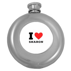 I Love Sharon Round Hip Flask (5 Oz) by ilovewhateva