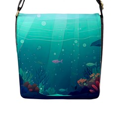 Ai Generated Ocean Sea Fish Aquatic Water Nature 3 Flap Closure Messenger Bag (l) by Pakemis