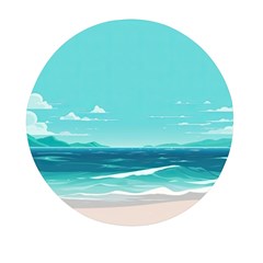 Ai Generated Ocean Waves Sea Water Anime Mini Round Pill Box by Pakemis