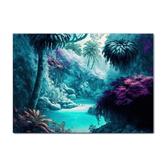 Landscape Nature Digital Art Palm Trees Paradise Sticker A4 (100 Pack) by Pakemis