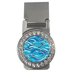 Pattern Ocean Waves Blue Nature Sea Abstract Money Clips (cz)  by Pakemis