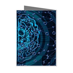Artificial Intelligence Network Blue Art Mini Greeting Cards (pkg Of 8) by Semog4