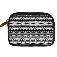Tribal Zentangle Line Pattern Digital Camera Leather Case by Semog4