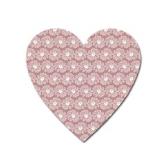 Gerbera Daisy Vector Tile Pattern Heart Magnet by GardenOfOphir