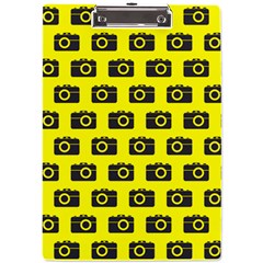 Modern Chic Vector Camera Illustration Pattern A4 Acrylic Clipboard by GardenOfOphir