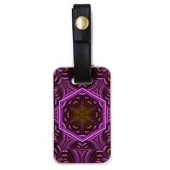 Rosette Mosaic Kaleidoscope Abstract Background Luggage Tag (one Side) by Jancukart