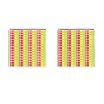 Colorful Leaf Pattern Cufflinks (Square) Front(Pair)