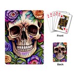 Retro Gothic Skull With Flowers - Cute And Creepy Playing Cards Single Design (Rectangle) Back