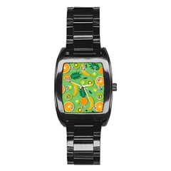 Fruit Tropical Pattern Design Art Stainless Steel Barrel Watch by danenraven