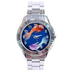 Koi Fish Carp Water Nature Animal Stainless Steel Analogue Watch by Semog4
