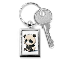 Cute Panda Bear Animal Cartoon Key Chain (rectangle) by Semog4