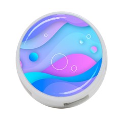 Colorful Blue Purple Wave 4-port Usb Hub (two Sides) by Semog4