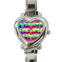 Waves Of Color Heart Italian Charm Watch by Semog4