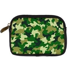 Green Military Background Camouflage Digital Camera Leather Case by Semog4