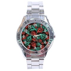 Flower Patterns Ornament Pattern Stainless Steel Analogue Watch by Semog4