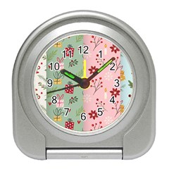 Flat Christmas Pattern Collection Travel Alarm Clock by Semog4