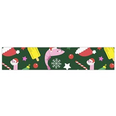 Colorful Funny Christmas Pattern Small Premium Plush Fleece Scarf by Semog4