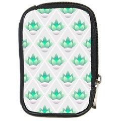 Plant Pattern Green Leaf Flora Compact Camera Leather Case by Semog4