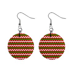 Christmas Paper Scrapbooking Pattern Mini Button Earrings by Semog4