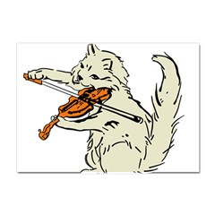 Cat Playing The Violin Art Crystal Sticker (a4) by oldshool