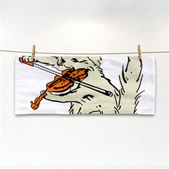 Cat Playing The Violin Art Hand Towel by oldshool