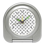 Star-curved-pattern-monochrome Travel Alarm Clock Front