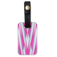 Geometric-3d-design-pattern-pink Luggage Tag (one Side) by Semog4