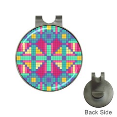 Checkerboard-squares-abstract--- Hat Clips With Golf Markers by Semog4