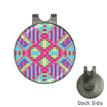 Checkerboard-squares-abstract---- Hat Clips with Golf Markers Front