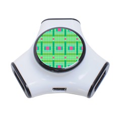 Checkerboard-squares-abstract-- 3-port Usb Hub by Semog4