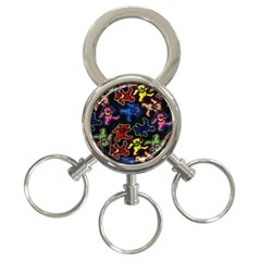 Grateful Dead Pattern 3-ring Key Chain by Semog4