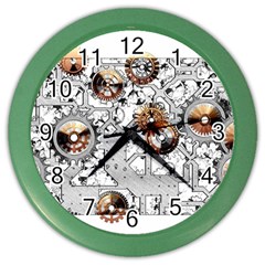 Gears Movement Machine Color Wall Clock by Semog4