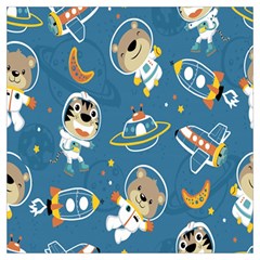 Seamless Pattern Funny Astronaut Outer Space Transportation Lightweight Scarf  by Semog4
