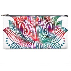 Lotus Feathers Boho Watercolor Pencil Case by Salman4z