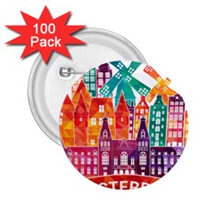Vector Graphics Amsterdam Silhouette 2 25  Buttons (100 Pack)  by Salman4z