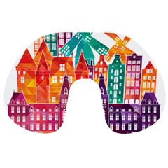 Vector Graphics Amsterdam Silhouette Travel Neck Pillow by Salman4z