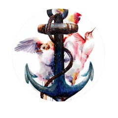 Anchor Watercolor Painting Tattoo Art Anchors And Birds Mini Round Pill Box (pack Of 3) by Salman4z